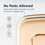 IRIS USA WeatherPro Airtight Dog Food Storage Container, Up to 13 lbs, for Dog Cat Bird and Other Pet Food Storage Bin, Pet Supplies, Keep Fresh, BPA Free, Clear/Almond