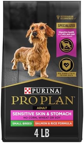 Purina Pro Plan Sensitive Skin and Sensitive Stomach Small Breed Dog Food, Salmon & Rice Formula - 4 lb. Bag