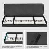 88-Key Keyboard Case – Full Padded Piano Gig Bag with Adjustable Shoulder Straps, 4 Storage Pockets for Accessories, 53.9" x 7.1" x 14.6" (Black)