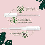 L. Cotton Tampons Regular/Super Absorbency Multipack, Free from Chlorine Bleaching, Pesticides, Fragrances, or Dyes, 84 Count (2 Packs of 42)