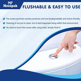 MP MOZZPAK Toilet Seat Covers Disposable (100 Pcs) - XL Flushable Disposable Toilet Seat Cover for Kids Potty Training, Adults - 100% Biodegradable - Travel Essential Accessories for Airplane, Camping