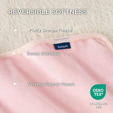 Bedsure Cat Blanket for Indoor Cats - Waterproof Calming Cat Blankets for Couch Protection, Sherpa Fleece Pet Blanket, Soft Plush Reversible Throw Furniture Protector, 50"x40", Pink