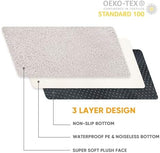 Washable Extra Large Dog Bed Covers Soft Plush Replacement, Waterproof Dog Bed Liner, Pet Bed Cover with Zipper 44x32x3 Inches, Grey, Cover Only