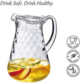 Amazing Abby - Droply Whirly - Plastic Pitcher (64 oz, 2 Quart), Clear Water Pitcher with Lid, Fridge Jug, BPA-Free, Shatter-Proof, Great for Iced Tea, Sangria, Lemonade, Juice, Milk, and More