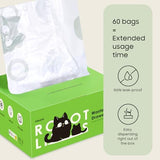 Cat Litter Box Robot 4 and 3 Waste Bags, 60 Pack Automatic Litter Box Bags, Thick Heavy Duty Cat Litter Box Liner Bags