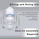 Raised Toilet Seat with Arms, 22in Width, Height Adjustable, Reinforced and Anti-Skid Design, Commode Chair and Safety Frame for Most Toilets，Bathroom Assist Frame for Elderly, Handicap【Widen】