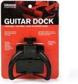 D'Addario Accessories Guitar Dock - Adjustable Clamp Guitar Neck Rest - Fits to Any Flat Surface with Edge - Rotates for Multiple Angles