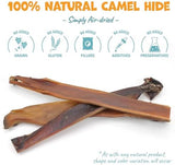 Camel Skin Dog Chews for Aggressive Chewers - Hypoallergenic Natural Collagen Sticks for Dental Health & Protein Boost - Long Lasting Treats for Large Dogs