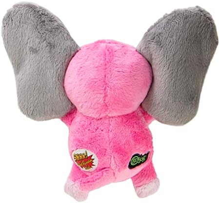 goDog Flips Pig-Elephant Silent Squeak Plush Dog Toy, Chew Guard Technology - Pink, Small