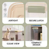 IRIS USA WeatherPro Airtight Dog Food Storage Container, Up to 13 lbs, for Dog Cat Bird and Other Pet Food Storage Bin, Pet Supplies, Keep Fresh, BPA Free, Clear/Almond