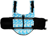Izefia Dog Life Jacket Swimming Safety Coat Floatation Life Vest Life Saver with Handle for Small Dog Puppy Large Dog (Blue Flower, M)