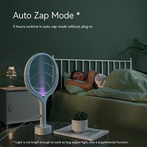 2-Pack Rotating Head Rechargeable Electric Fly Swatter Electric Fly Swatter Racket Bug Zapper Racket Mosquito Zapper Bug Zapper Indoor Fruit Fly Zapper Racket Spider Killer Gnat Trap Wasp Catcher