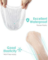 Auban 100PCS Disposable Shower Caps, Plastic Clear Hair Cap Large Thick Waterproof Bath Caps for Women, Hotel Travel Essentials Accessories Deep Conditioning Hair Care Cleaning Supplies(20.5")
