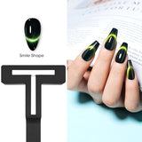 Gellen 5 in 1 Nail Magnet Tool, Multi-function Strong Cat Eye Magnet for Nails,3D Cat Eye Gel Nail Polish Wand Stick Tools Accessories for Nail Art, Salon, Manicure (Black)