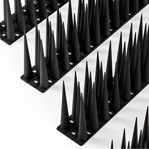 OFFO Bird Spikes Pigeon Outdoor Spikes for Cat Keep Birds Raccoon Woodpecker Off Covers 60 Feet, Black