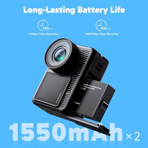 AKASO Brave 8 Lite Waterproof Action Camera with 4K60 Ultra HD Video, 20MP Photos, HDR, Touch Screen, SuperSmooth Stabilization, 8X Slow Motion, Zoom, Super Wide Angle, Remote Control and Accessories