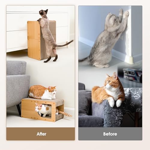 EHEYCIGA Cardboard Cat Scratcher House, 20-Inch Corrugated Cat Scratcher for Indoor Cats, Large Scratching Board Pad, Brown