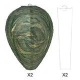 2 Pack Wasp Nest Decoy Waterproof Hanging Wasps Deterrent Fake Wasp Repellent for Hornets Wasps Yellow Jackets Outdoor,Garden,Yard
