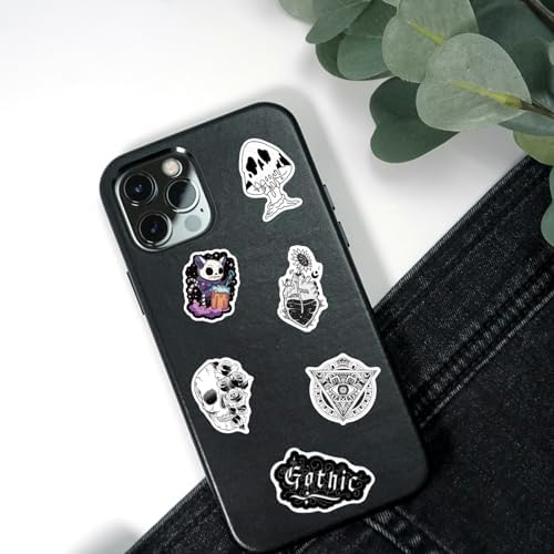 400 PCS Goth Stickers,Goth Accessories,Cool Gothic Bulk Stickers for Adults,Skull Stickers for Water Bottles,Laptops,Scrapbooks