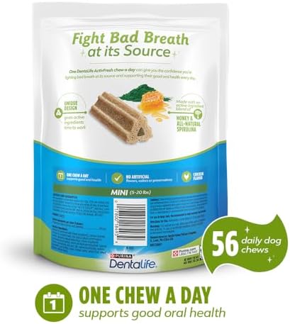 Dentalife Purina ActivFresh Daily Oral Care Mini Dog Chews - 56 Treats