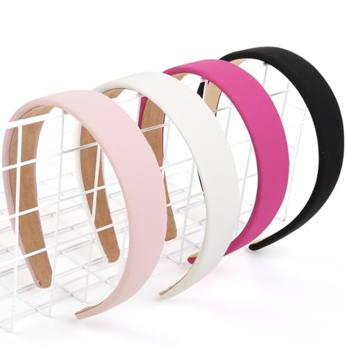 Headbands for Women Non Slip Trendy Valentine's Day Headbands for Women's Hair 1 inch Wide Cute Headbands for Girls, Pink Head Bands Elastic Hair Bands for Women's Hair Fashion Women Hair Accessories