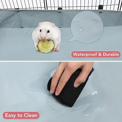 24 Panels Small Animal Playpen,Pet Playpen,C&C Cage for Guinea Pigs,Puppy Play Pen,Bunny Playpen,Indoor Outdoor Portable Metal Wire Yard Fence with Waterproof Mat