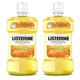 Listerine Original Antiseptic Oral Care Mouthwash to Kill 99% of Germs That Cause Bad Breath, Plaque and Gingivitis, ADA-Accepted Mouthwash, Original Flavored Oral Rinse, Twin Pack, 2 x 1 L