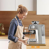 Bamboo Appliance Sliders for Breville Barista Espresso Machine, Countertop Sliding Tray Coffee Maker Mat, Air Fryer Storage Sliding Accessories for Most Kitchen Small Appliances, Foldable