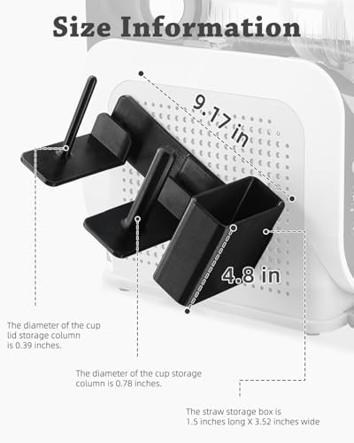 Cup Organizer for Ninja Slushie Machine FS301 & FS300-3-in-1 Side-Mounted Holder for Cups, Lids & Straws - Accessories for Ninja Slushie Machine