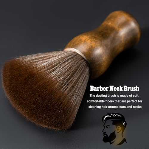 SALONSILK Barber Neck Duster Brush Set, 5 IN 1 Professional Barber Accessories Cleaning Supplies, Hair Cutting Cleaning Hairbrush Styling Tool