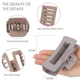 4 Inch Big Hair Claw Clips 6 Pcs Large Claw Clips for Thick Hair Square Hair Clips for Women Rectangle Hair Clips Banana Jaw Clips Hair Accessories for Girls - Chocolate