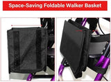 Upgrade Rollator Basket,Walker Basket Bag For Folding Walker,Rollator Walker Bag Cup Holder,Rollator bag,Large Capacity Rollator Walker Accessories Organizer Bag,Folding Rollator Walker Storage Bag