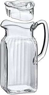 Amazing Abby - Quadly Bandly - Plastic Pitcher (64 oz, 2 Quart), Clear Water Pitcher with Lid, Fridge Jug, BPA-Free, Shatter-Proof, Great for Iced Tea, Sangria, Lemonade, Juice, Milk, and More