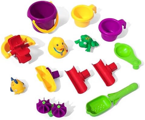 Step2 Rain Showers Splash Pond Toddler Water Table, Kids Water and Sand Activity Sensory Playset, Summer Outdoor Toys, 13 Piece Toy Accessories, For Toddles 1.5+ Years Old