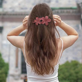 8 Pcs Flower Hair Claw Clips, Matte Flat Frangipani Hair Clips, Beach Tropical Party Strong Hold Jaw Hair Clips for Women Girls Thin Thick Curly Straight Hair Accessories (8 PCS Frangipani)