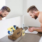 emissary Men's Toiletry Bag, Leather and Canvas Travel Toiletry Bag, Dopp Kit for Men, Travel Bathroom Bag Men's Shaving Kit, Travel Kit Small Bags for Men, Shaving Bag for Travel Accessories (Brown)