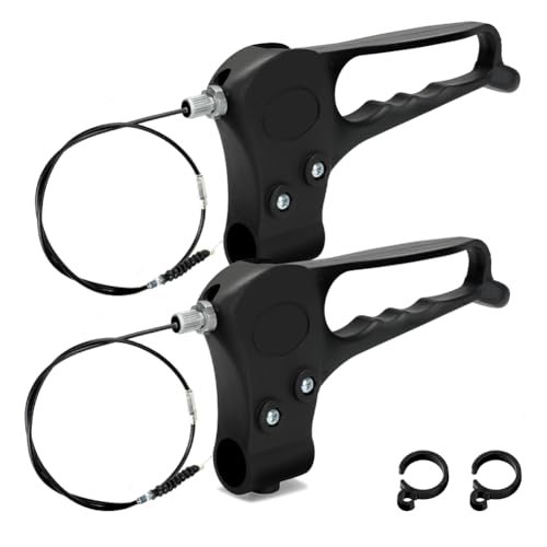 FVRITO 2 Pack Brake Handle Assembly Replacement for Rolling Walker Transport Wheelchair Mobility Knee Walkers Medline Lumex 4-Wheel Folding Drive Rollator Senior Medical Accessories with 41'' Cable