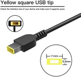 65W Laptop Charger Replacement for Lenovo Laptop Thinkpad Computer AC Power Adapter - Square Yellow Tip
