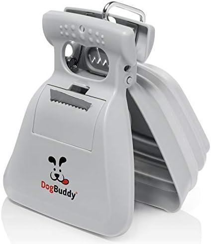 DogBuddy Pooper Scooper, Portable Dog Pooper Scooper, Poop Scooper for Small and Large Dogs, Pooper Scooper with Bag Attachment, Leash Clip and Dog Waste Bags Included (Large, Mist)