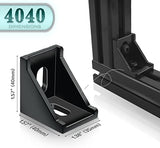 20 Set Black 4040 Series Aluminum Extrusion Profile Connector, Includes 1pc Wrench, 20pcs 3540 Corner Bracket, 40pcs M8 T-Slot Sliding Nuts and Hex Screw Bolt for 20S Aluminum Rail Accessories