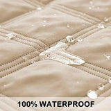 fuguitex Waterproof Dog Blanket, Pet Friendly Reversible Throw Essential for Small Dogs, Tear Resistant Leakproof Washable Couch Cushion Bed Protector Cover for Indoor Furniture（68"*82",Beige+Cream