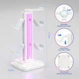 KDD Headset Stand with 9 Light Modes - Controller Holder for Desk - Rotatable Headphone Stand & Detachable Controller Hook for PC Earphone Accessories(White)