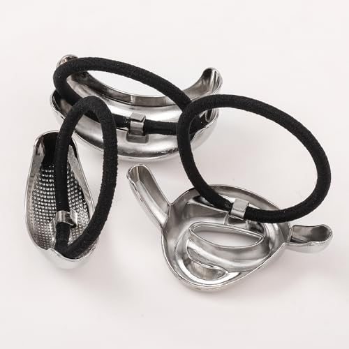 Hair Ties for Women, Sliver Metal Hair Cuffs Hair Accessories Elastic Hair Ties Ponytail Cuff Hair Bands for Both Thick Hair and Thin Hair