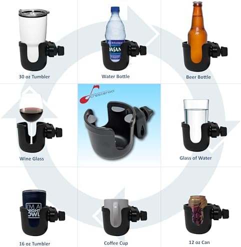 Crescendo CR15 Mic Stand Drink Holder for Mic Stands - Versatile and Durable - Mic Stand Cup Holder, Also Music Stand Accessories and Drum Set Cup Holder for Stage and Practice