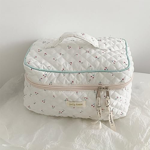 Makeup Bag Cosmetic Bag for Women,Cotton Large Travel Makeup Organizer Bag,Toiletry Bag for Women for Toiletries Accessories Brushes