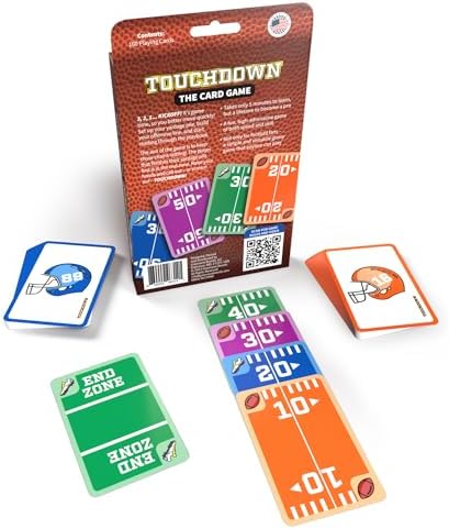 Touchdown! Fun Card Games - The Fast-Paced, Football Themed Card Game That Anyone Can Play, 2-4 Players, Ages 7+, Family Game Night, Card Games for Adults and Kids, Stocking Stuffers