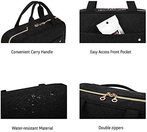 BAGSMART Large Toiletry Bag Travel Bag with Hanging Hook, Water-resistant Makeup Cosmetic Bag Travel Organizer for Accessories, Shampoo, Full Sized Container, Toiletries