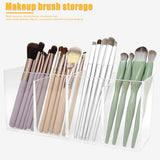 Clear Makeup Brush Organizer,Acrylic Cosmetic Brushes Storage Holder with 4 Slots,Pencil Pen Holder for Desk,Desk Organizer and Accessories for Vanity