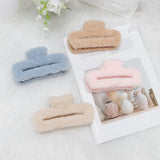 Ahoney 5 Inch Fuzzy Hair Claw Clips Extra Large Claw Clips Big Hair Clips for Thick Long Hair, Strong Hold Non-slip Jumbo Jaw Clips, Hair Accessories for Women (Warm)