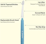 Jasper Microbrush Cat Toothbrush, Soft-Bristled Toothbrush Kit for Felines & Small Dogs, Premium Non-Slip Handle with 2 Replaceable Tooth Brush Heads, Use with Cat Toothpaste